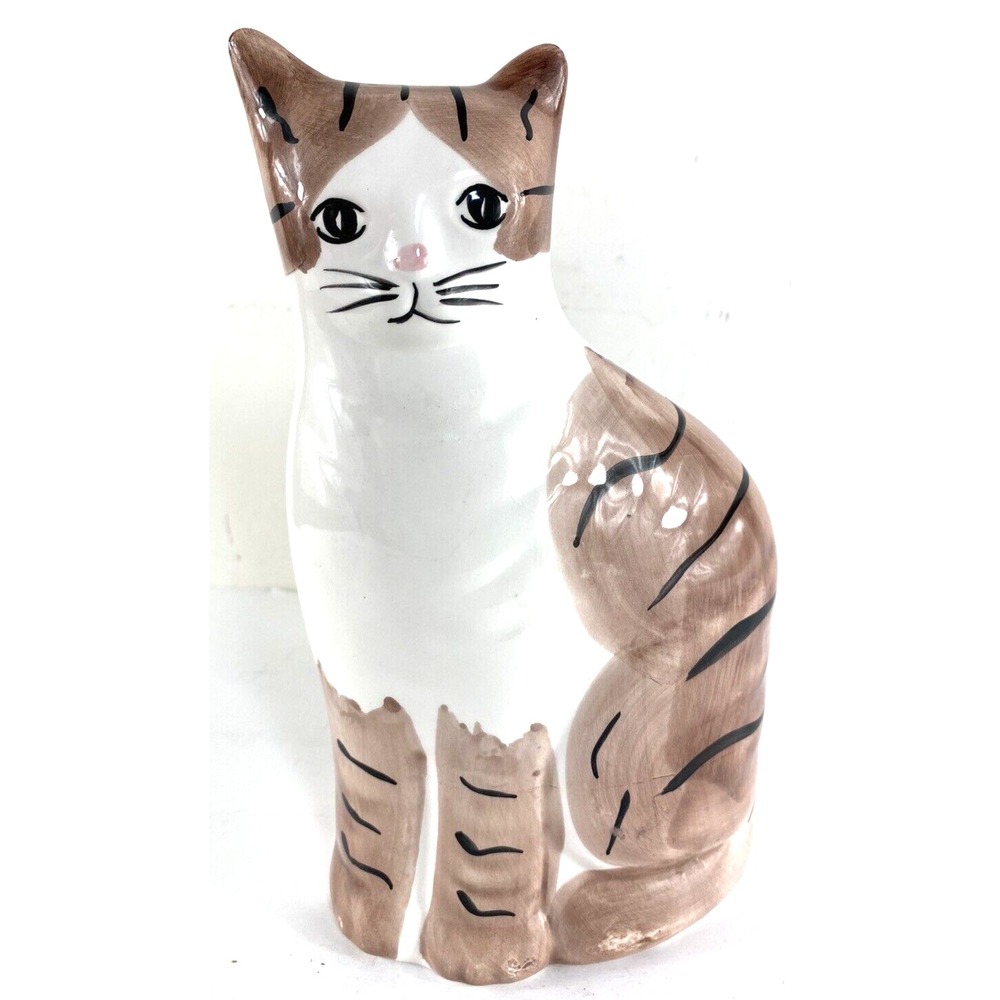 Vintage Cat Bank Rosenthal Netter Taiwan Porcelain Painted Figurine